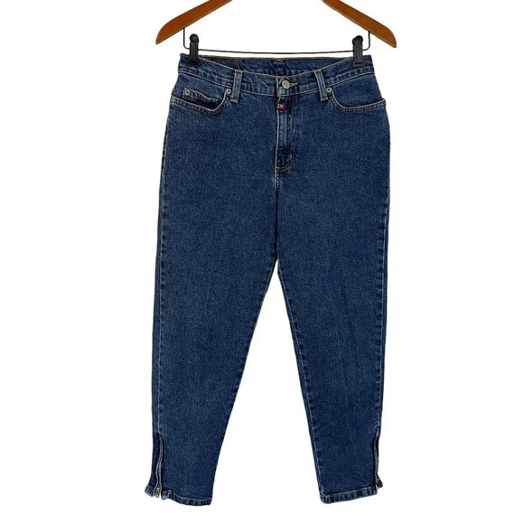 Ralph Lauren Ankle Zip Capri Jeans Size 4 Stretch Cotton Medium Wash Blue Denim - Picture 1 of 6